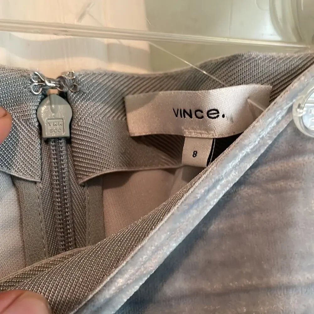 Vince Skirt Crushed velvet Ruched sage green size 8